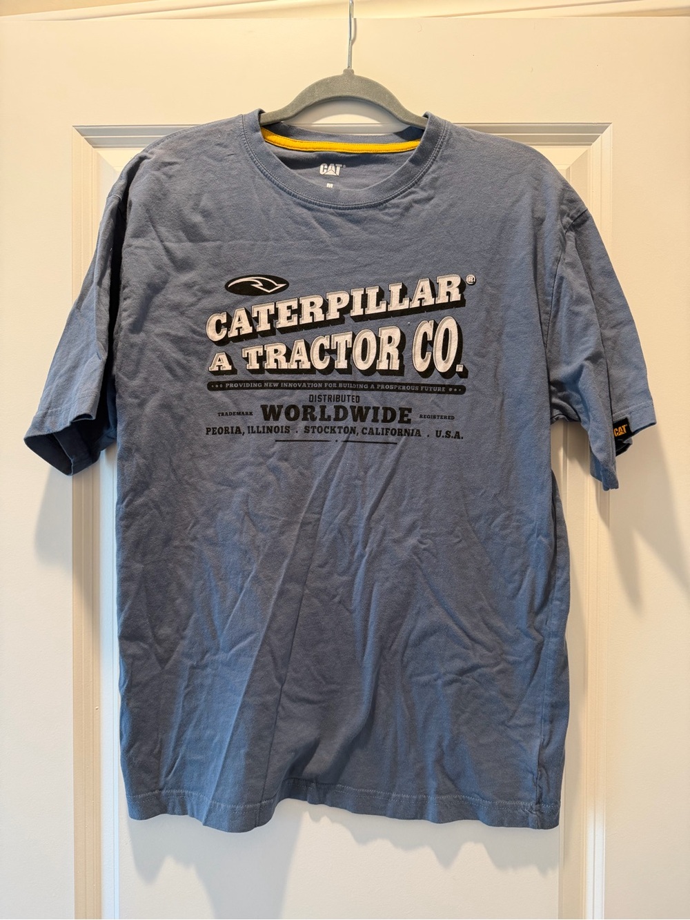 Caterpillar Blue Crewneck Short Sleeve Logo Tee